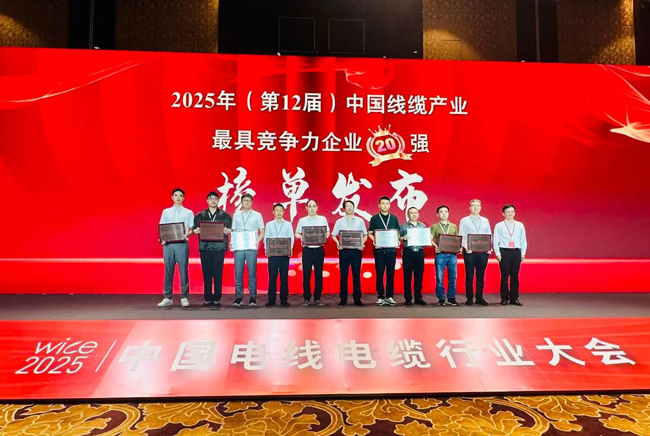 连续5年！918博天堂电缆荣膺中国线缆行业20强、广东线缆行业前3强